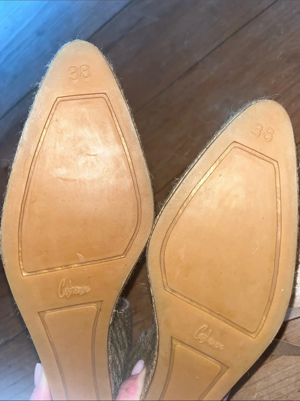 Castaner Taupe / Tan Canvas Espadrille Wedge with Ankle Tie